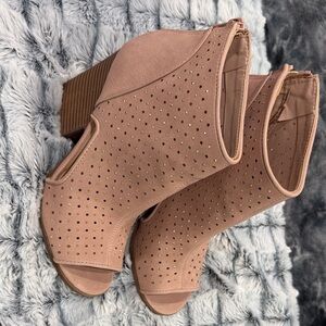 Rampage Blush Peep-Toe Heeled Boots